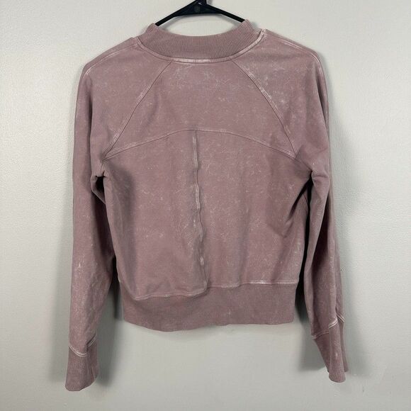 Lululemon Ready To Roll Crewneck Sweatshirt Pink Mauve 4 Small Pullover Cropped - Picture 3 of 3